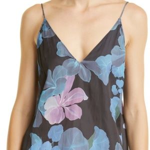 Paige Aja Floral Camisole Top In Black Multi Georgia Blooms - XS